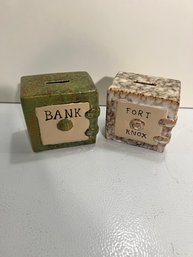 Pair Of Ceramic Piggy Banks