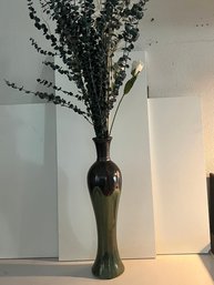 Glazed Vase W Dried Flowers 19' Vase 50' Overall