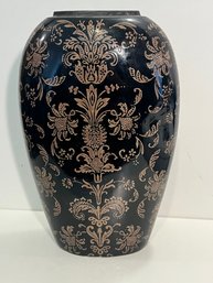Large Black Pineapple Themed Vase