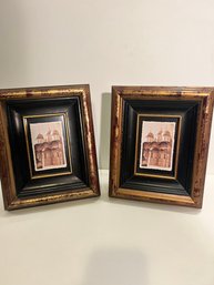 Pair Of Bronze Black And Red Picture Frames  8x10
