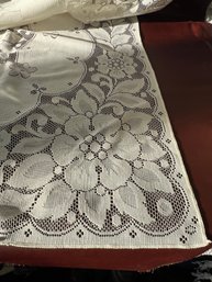 Vintage  5 X 8 Lace Tablecloth