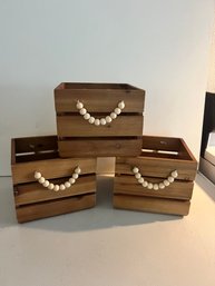 Set Of Three 8 X 8 Wooden Boxes
