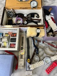 Lot Of Watches Watch Bands Watch Parts Etc.