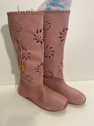 Brand New Pink Suede Boots
