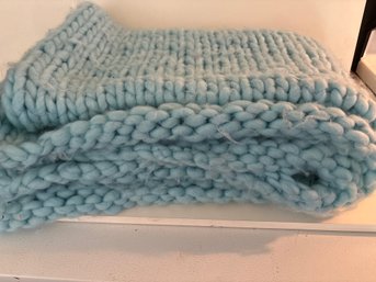 Chunky Blue Blanket About 5x5
