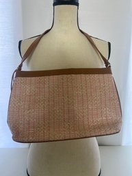 Fossil Pink Wicker Handbag