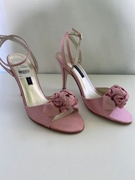 Caparros Pink Silk Flower High Heels Size 7B Brand New W Box