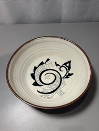 A & A Pottery Serving Dish  12' D Glazed