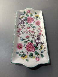 Old Foley Chinese Rose Dish Vtg James Kent Trinket Tray Porcelain Serving Dish