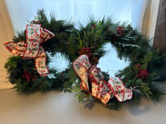 Pair Of Matching Holiday Wreaths Vintage Berries