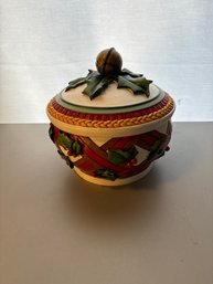 Vintage Lidded Holly Berry Holiday