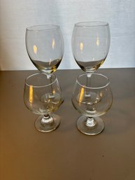 Four Assorted Cordial And Wine Glass