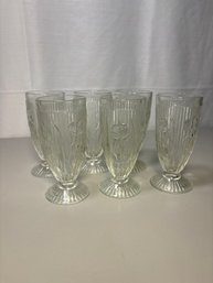 Set Of Six Vintage Ice Cream Glasses