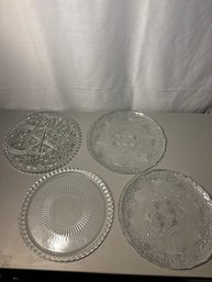 4 Glass Serving Platters