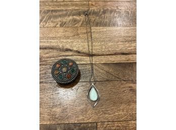 Sterling Necklace And A Trinket Box