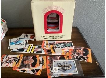 Hockey Lot With Cards And New In Box Detroit Red Wings NHL Waterglobe