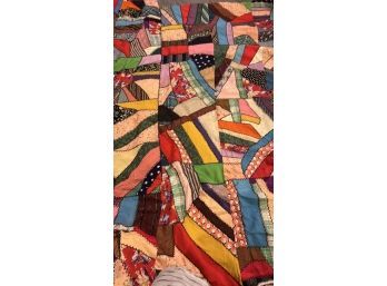 Vintage 6 X 7 Folk Art Patchwork Quilt