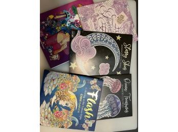 Lot Of Five Adult Coloring Books