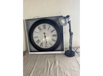 24 Inch Diameter Wall Clock And Lamp