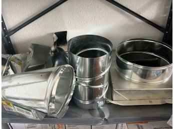 Shelf Of Assorted Duct Work Aluminum