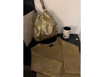 All That Glitters Lot Including New Purse, Medium Sweater And