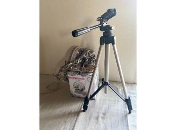 Tripod, Coffee Set, And Shoes