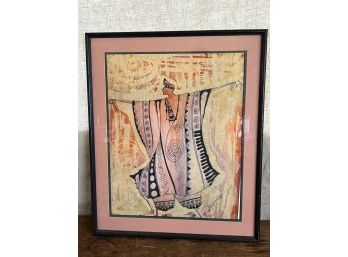 Unique Large Framed And Matted Original Artwork Africa