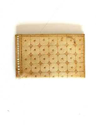 Vintage Soft Leather Wallet 22K Gold Inlay