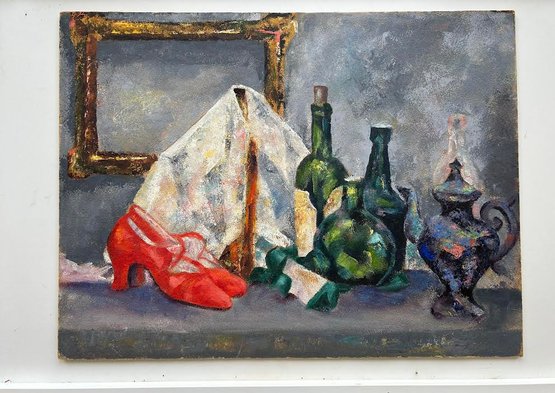 1960's Oil Painting STILL LIFE - Both Sided Painting 18x24