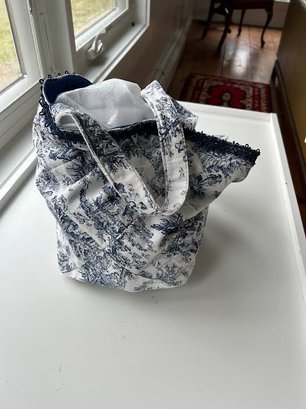 Handmade French Toile Fabric Summer Shoulder  Bag