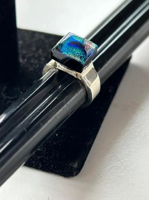 Modernism Multi Color Glass Ring