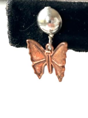 Vintage Copper Butterfly Earrings