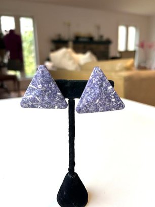 Vintage Modern Pyramid In Lavender Earrings