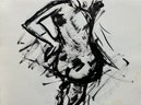 Original Unsigned Ink/Brush Figure Drawing On Paper 9x12