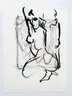 Original Ink Brush And Pen Figure Drawing Unsigned On 9x12 Paper
