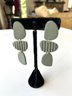 Abstract Taupe-Sage  Green Earrings