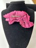 Vintage Handmade Cloth Mache Large Pin Brooch