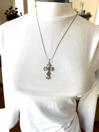 Beautiful Gothic Cross With Colored Rhinestones
