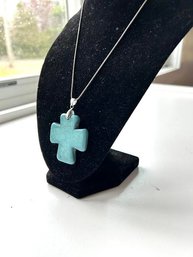 Faux Turquoise Colored Cross