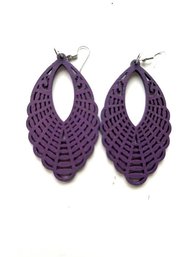 Purple And Large Playful Earrings