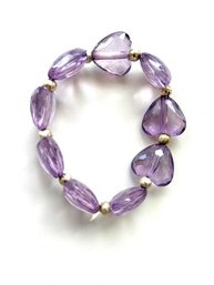 Beautiful Purple Hearts Stretchy Bracelet