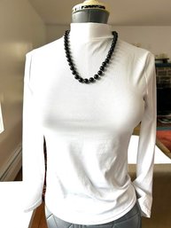 Vintage Elegant Black Bead Necklace