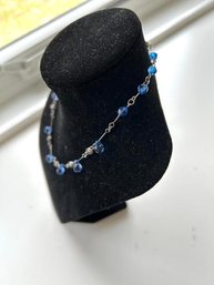 Blue Plastic Beads  Necklace/Chocker