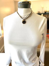 Laura Ashley Chocolate Yong/Yang Medallion Pendent Necklace