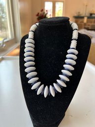 Vintage Nautical White And Blue Necklace