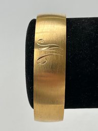 Vintage Elegant 'M' Monogram Brushed Metal Cuff Bracelet