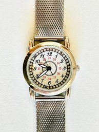 Silver Tone Rhinestone Decoration  Fashion Wrist Watch Untested
