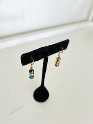 Tiny Rainbow Prism Beaded Earrings