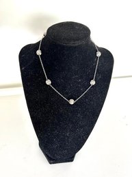 Modernism Silver Tone  Silver Beaded Necklace