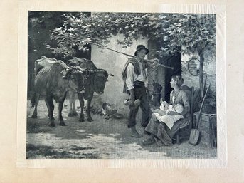 Antique Victorian Print On Tissue 8x11